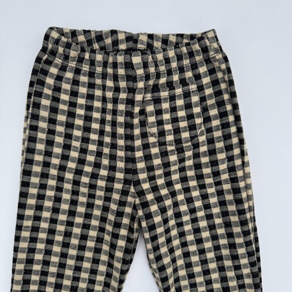 ZARA Gingham Pull-On Pants | Elastic Waist | Black & Beige | 2–3Y | NWT - Picture 2 of 6